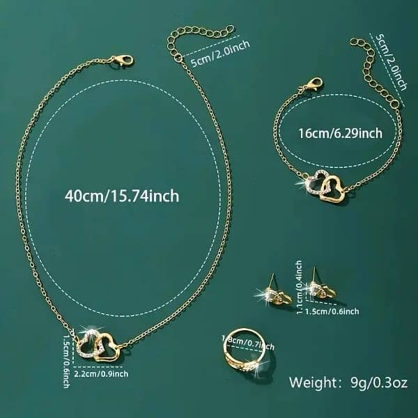 Elegant Heart Themed Importad Jewelry Set For Women's 4