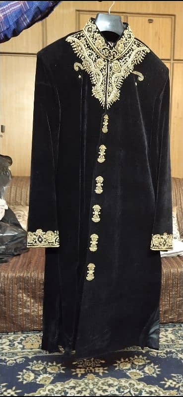 Black Velvet Sherwani 1