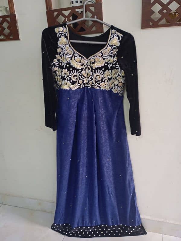 Royal blue party wear frock 0