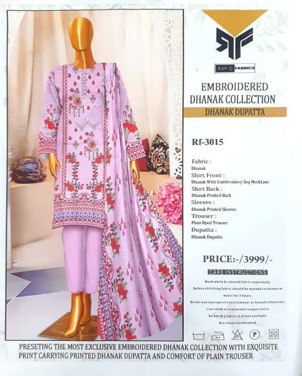 Formal Wear | Women Suite | Women 3 Pcs Unstitched | Dhanak 1