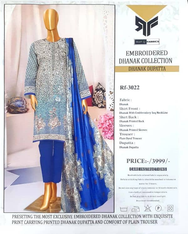 Formal Wear | Women Suite | Women 3 Pcs Unstitched | Dhanak 5