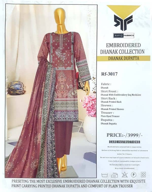 Formal Wear | Women Suite | Women 3 Pcs Unstitched | Dhanak 6