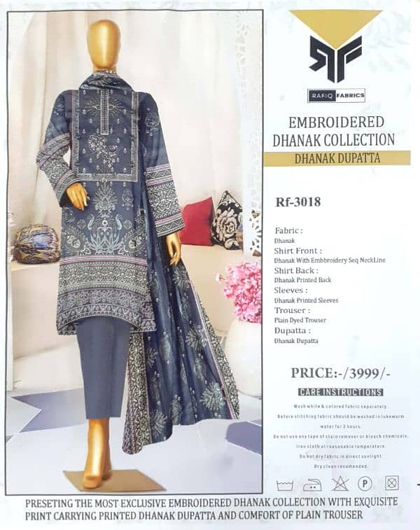 Formal Wear | Women Suite | Women 3 Pcs Unstitched | Dhanak 9