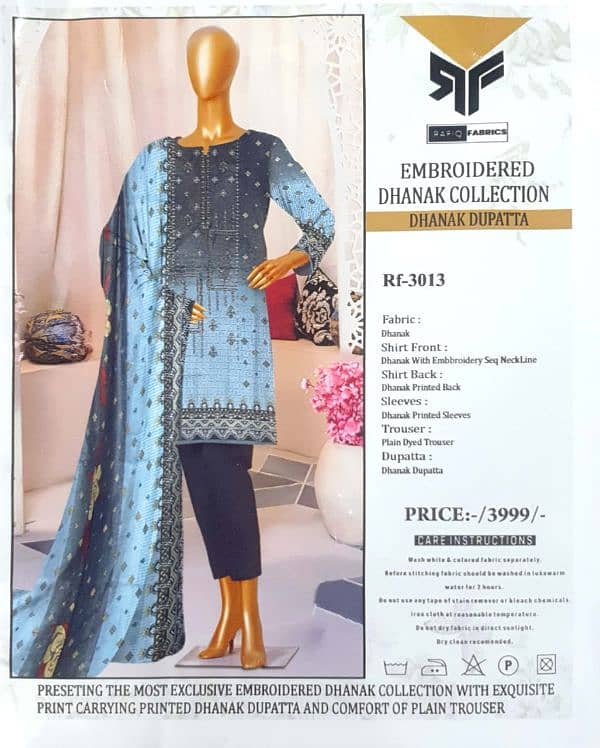 Formal Wear | Women Suite | Women 3 Pcs Unstitched | Dhanak 10