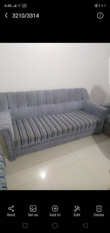 6 seater sofa in powder blue 1