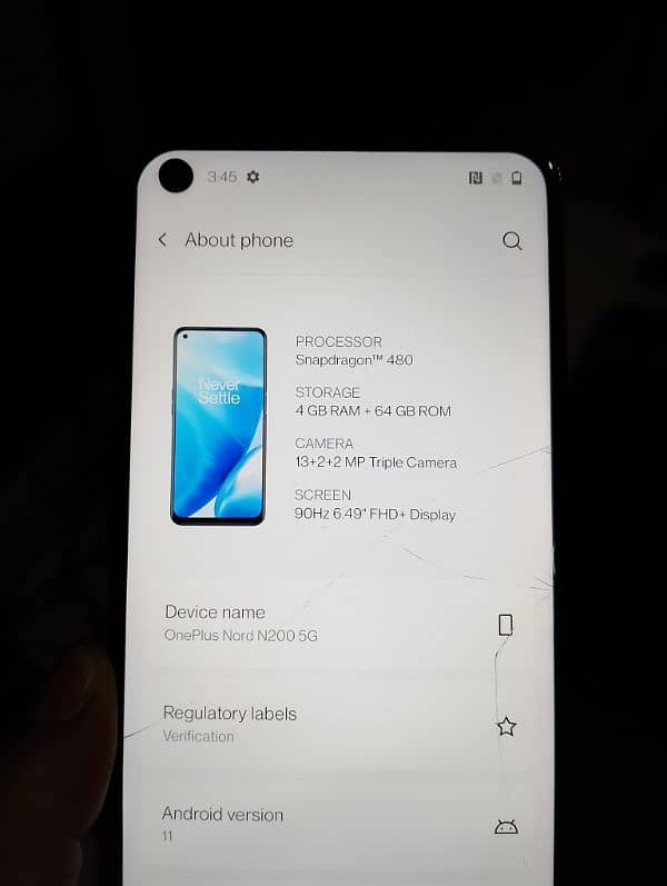 One Plus Nord N200 5G  Pta approved Snapdragon 480  4/64 3
