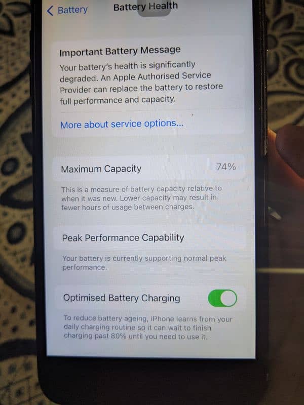 Iphone 7 plus 32GB storage  PTA approved with box battery health 74 7