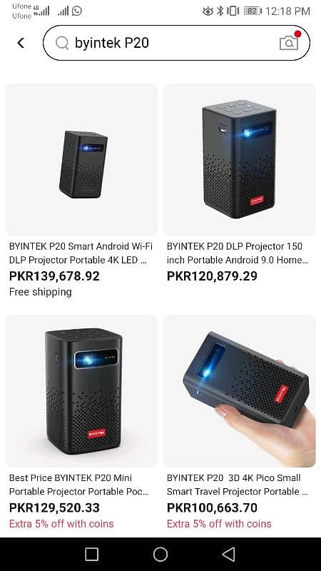 byintek P20 Android rechargeable 8