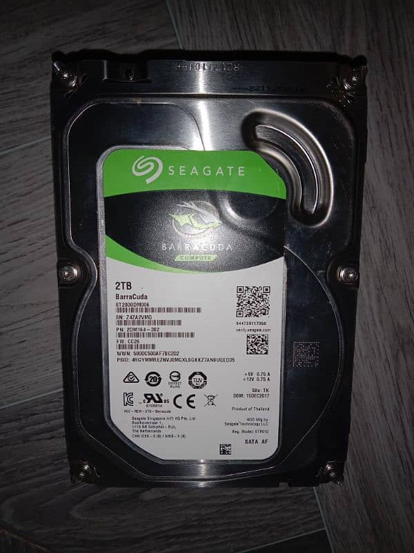 2TB SEAGATE HARD DRIVEE BARRACUDA made of thailond 0