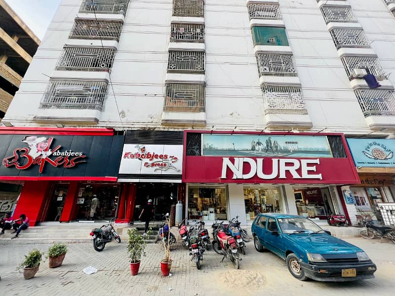 MAIN 200 FEET ROAD FACEING SHOP FOR SALE GULISTAN-E-JAUHAR NEAR RED APPLE 1