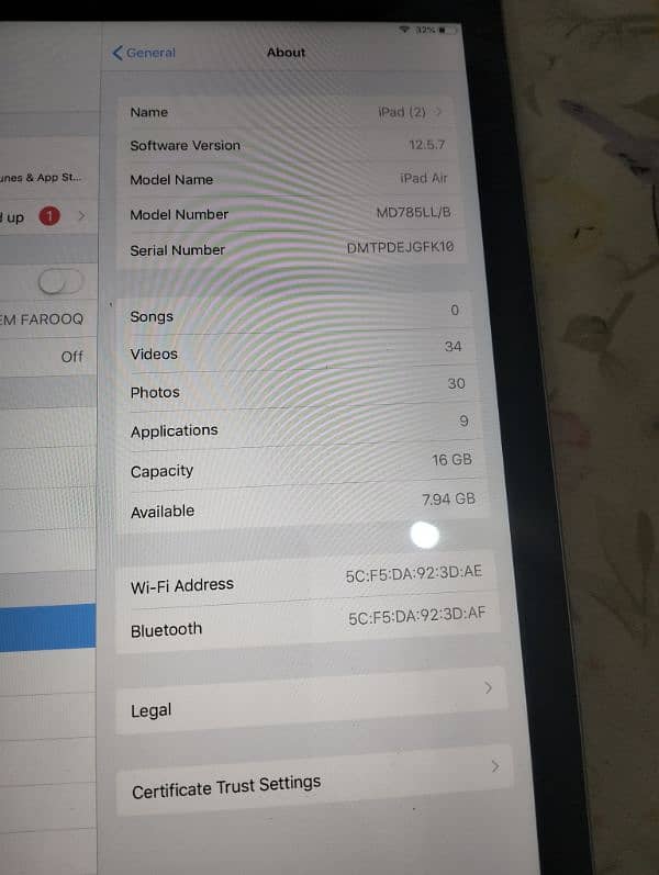 very good condition Ipad Air 2 for sale 7