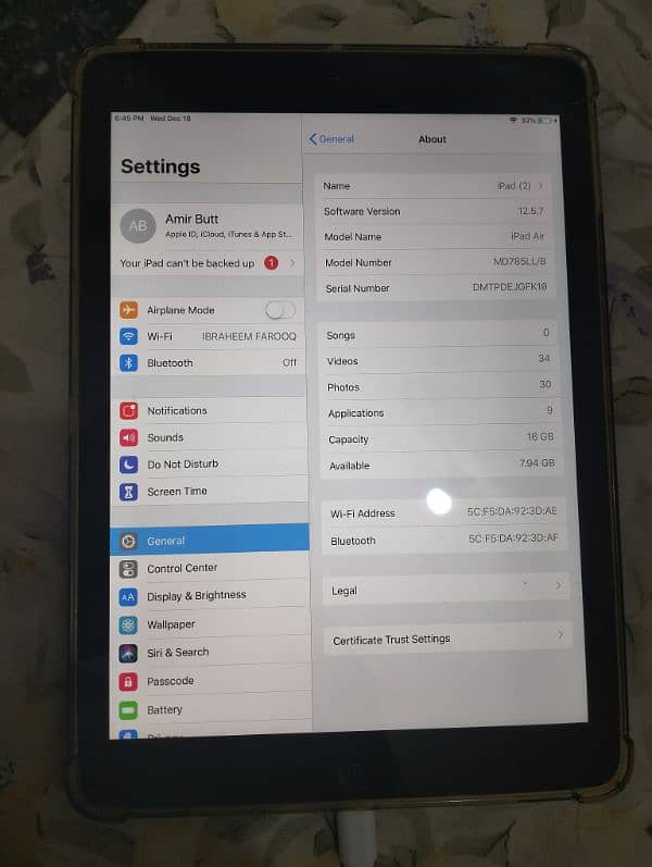 very good condition Ipad Air 2 for sale 11