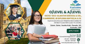 Online Tutors Available for( IGCSE) O levels AS/A levels CIA/Edexcel