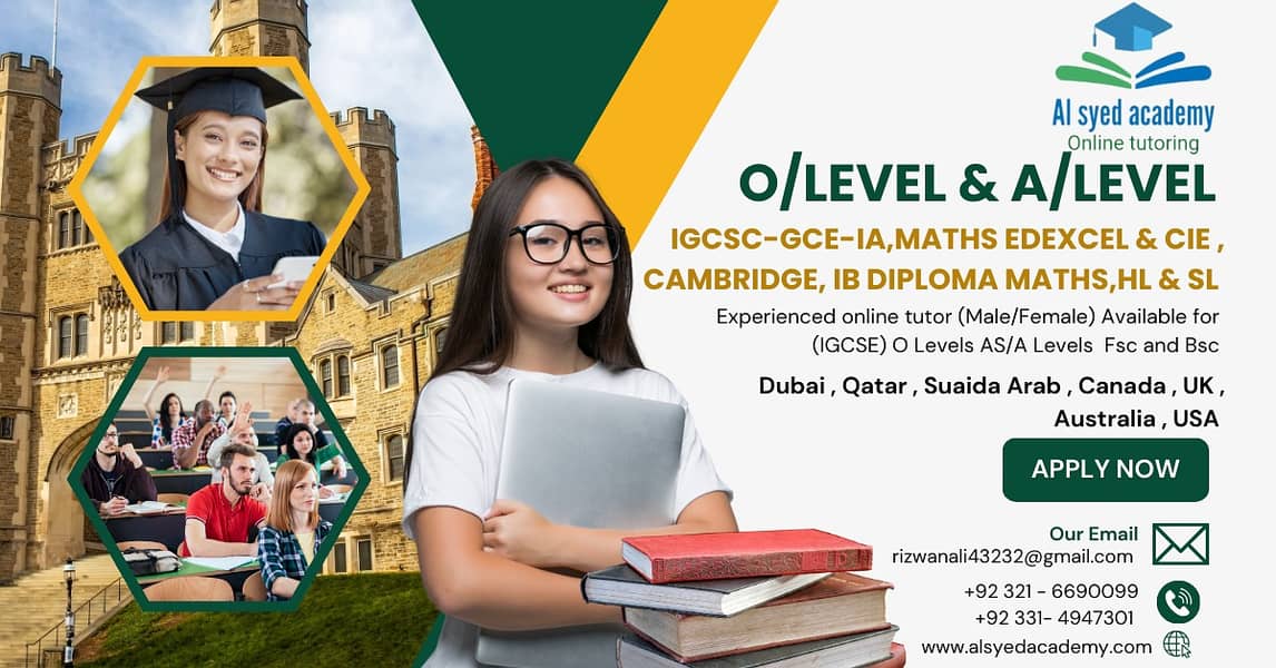 Online Tutors Available for( IGCSE) O levels AS/A levels CIA/Edexcel 0