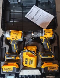 Combo Set 118V Dewalt With 2 Machines Drill+Screwdriver+Wrench Machine