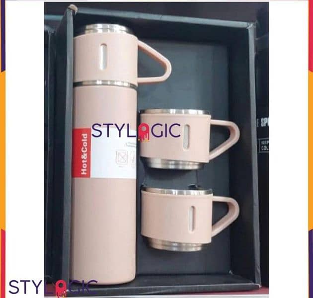 vacuum flask set with 3 Cup/ bottle with cup/hot /steel bottle Cup 4