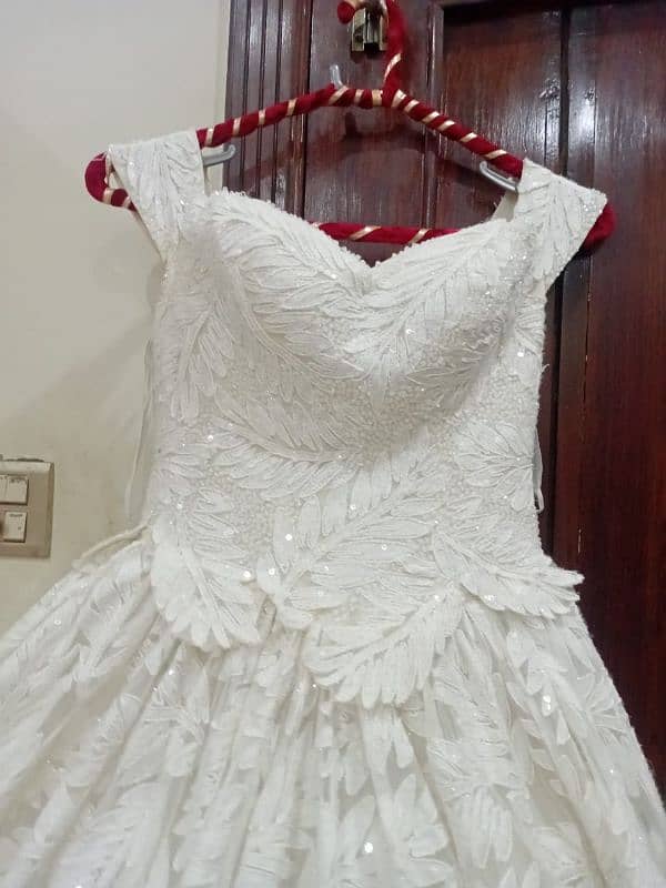 Arabian barbie pure white frock for bridal 4