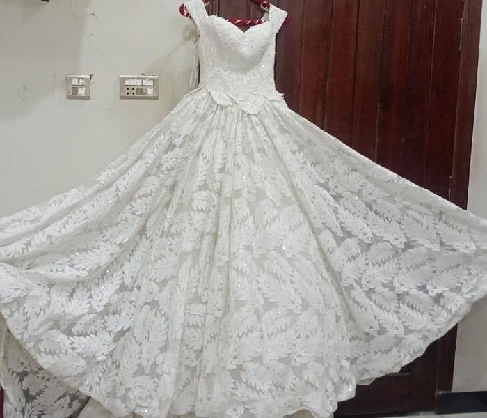 Arabian barbie pure white frock for bridal 5