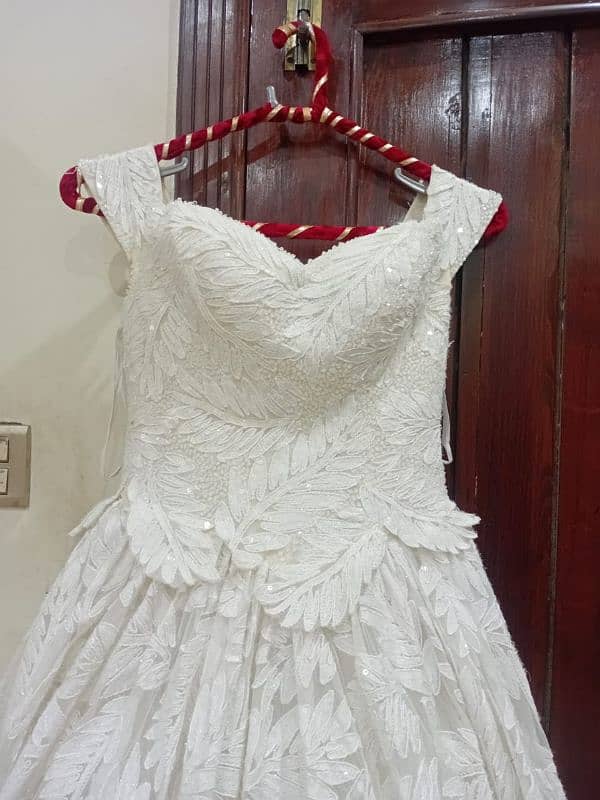 Arabian barbie pure white frock for bridal 8