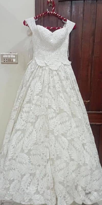 Arabian barbie pure white frock for bridal 9