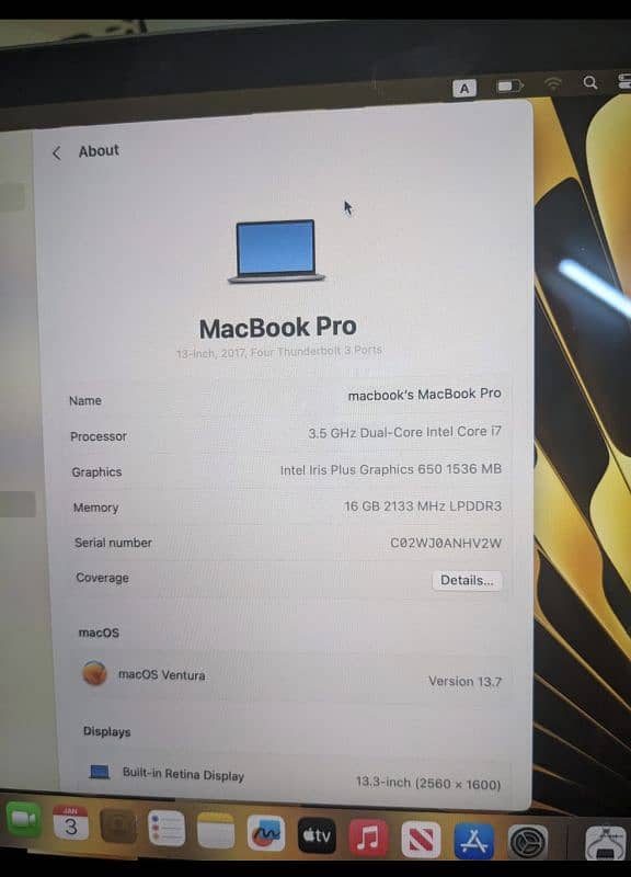 MacBook pro i7 16 gb 1 tb 4