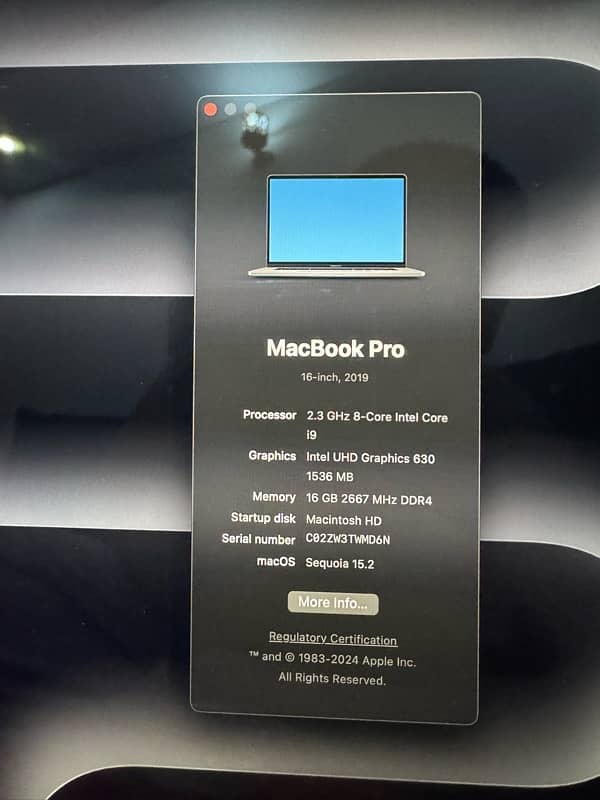 Macbook Pro 16" 2019 i9 16/1TB Complete box 9