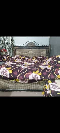 king size iron bed + iron sofa set