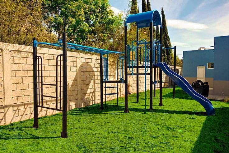 Swings|Slide|Seesaw|Marygoround|Bench|Gazibo|Tree House|Park Setup 2