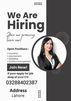 Need Serious staff for HR department and Digital Marketing.