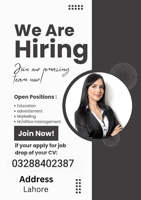 Need Serious staff for HR department and Digital Marketing. 0