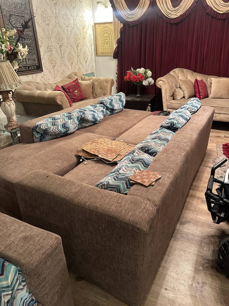 Eight seater sofa set imported fabric 4