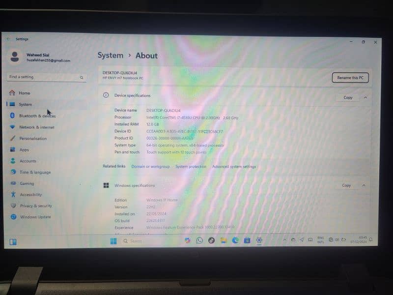 HP Envy i7 4th Touchscreen 8 GB Graphic Nvidia 2