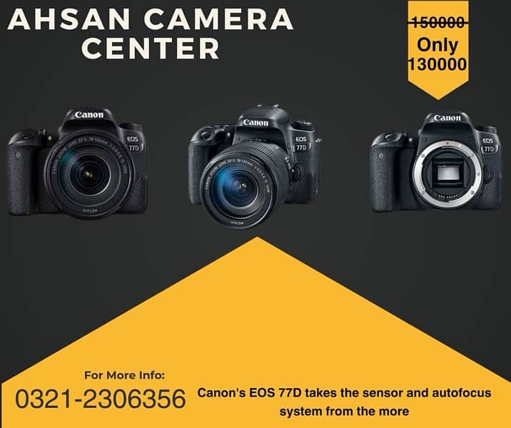 Dslr Canon 77d With Lens Contact 03212306356 0