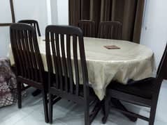 6 seater wooden dining table