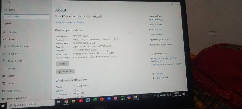 Dell 6 gen i7 8 GB ram 256 ssd 5