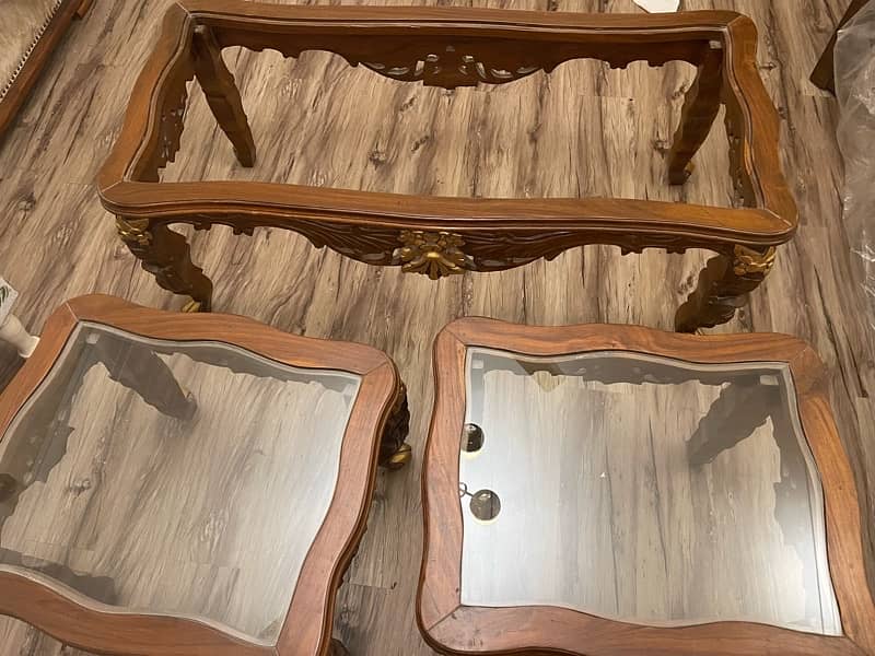 Elegant Carved Wooden Table Set (New condition) 1 month used 3