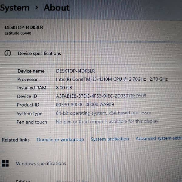 Dell E6440 i5 2.7Ghz 8GB 128GB SSD 12