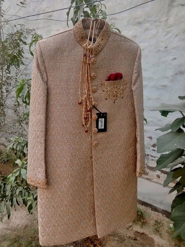 Bin Shafiq Groom Sherwani with Qulla and Khussa for sale in 60% off 3