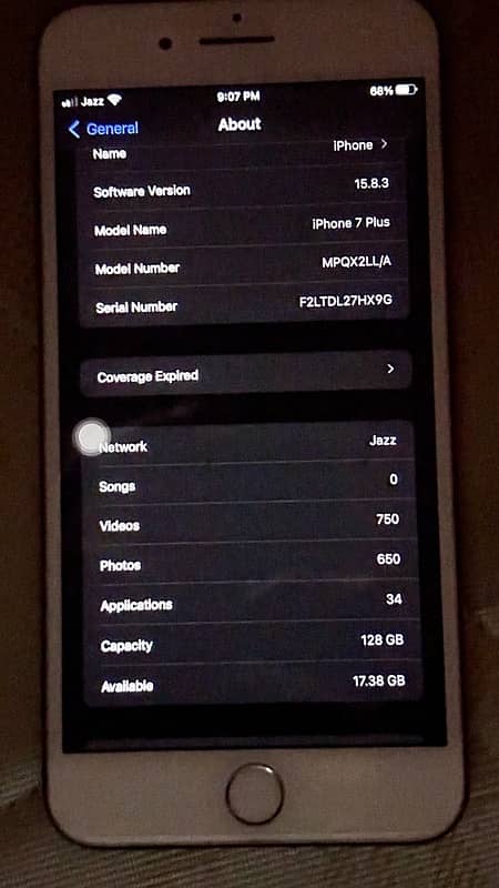 iphone 7 plus pta prove 128 gb battery change battery helth 100% 2