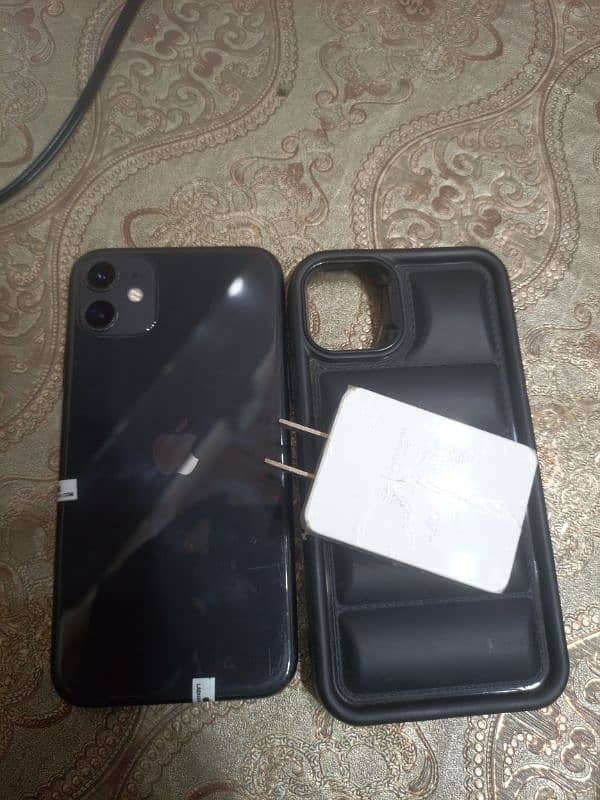 iphone 11 with charger, back cover 2