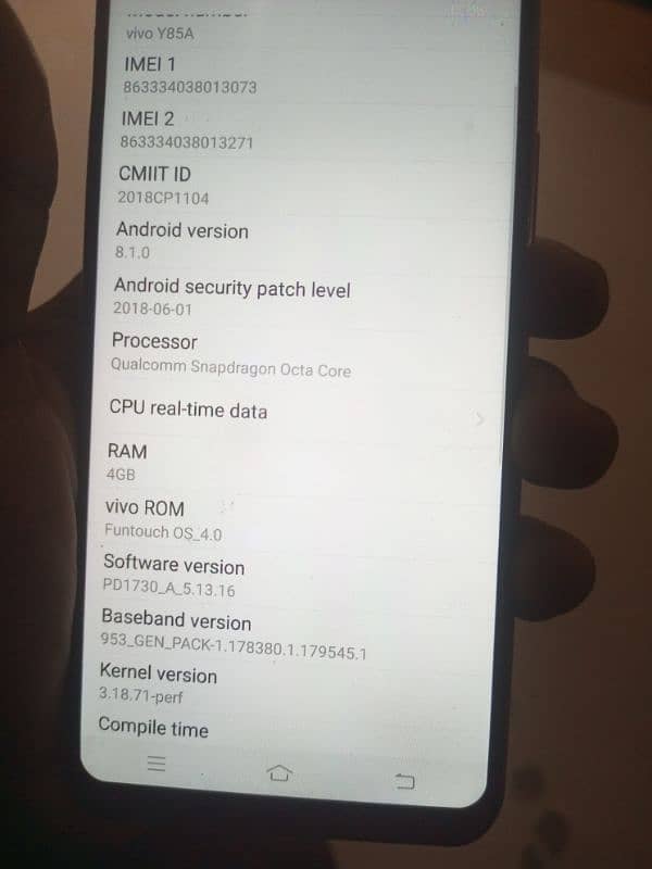 vivo Y85A 4GB Ram 64 4