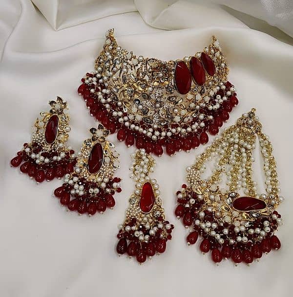 Handmade turkish work with stone complete bridal set. . . . 2