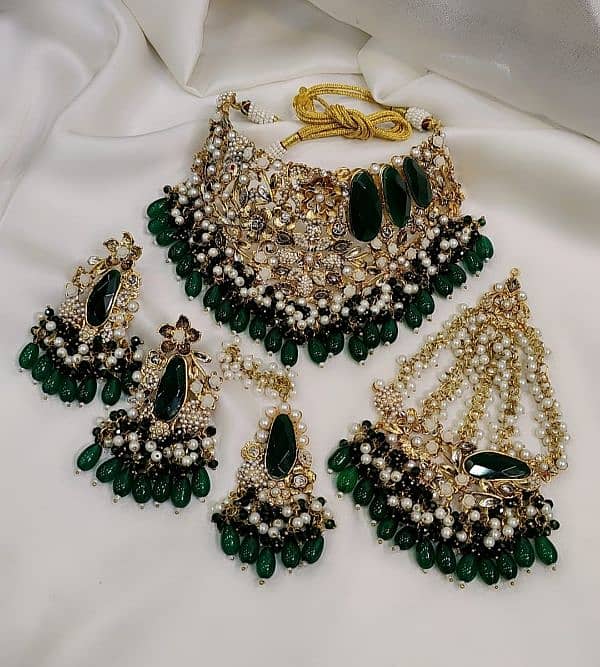 Handmade turkish work with stone complete bridal set. . . . 3