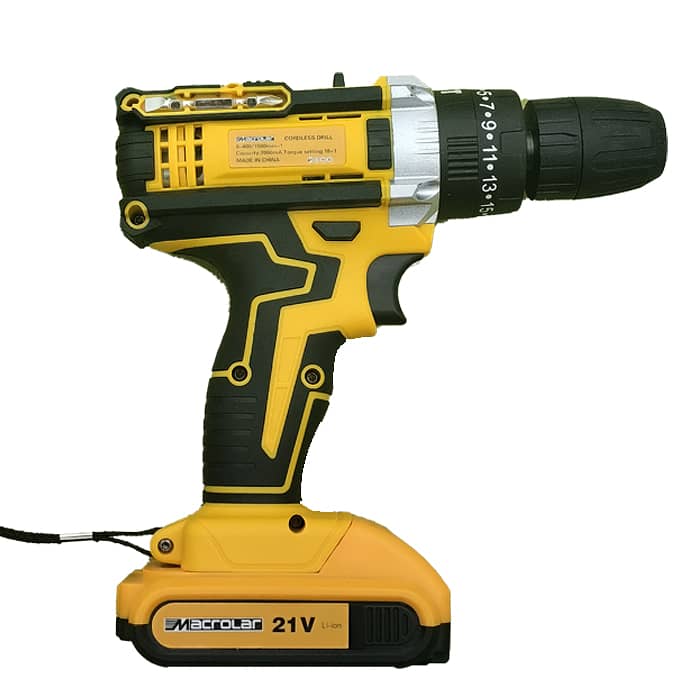 21V Cordless Drill With Hammering Box and Toolkit 3