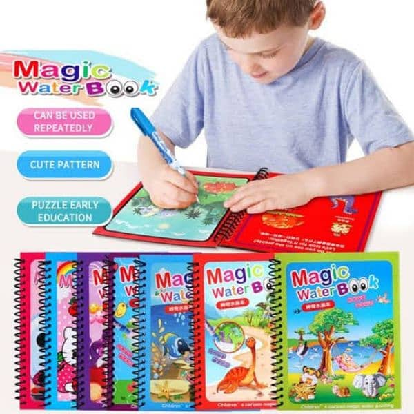 Magic Water Book Painting Drawing Coloring Board & Magic Water Pen 2