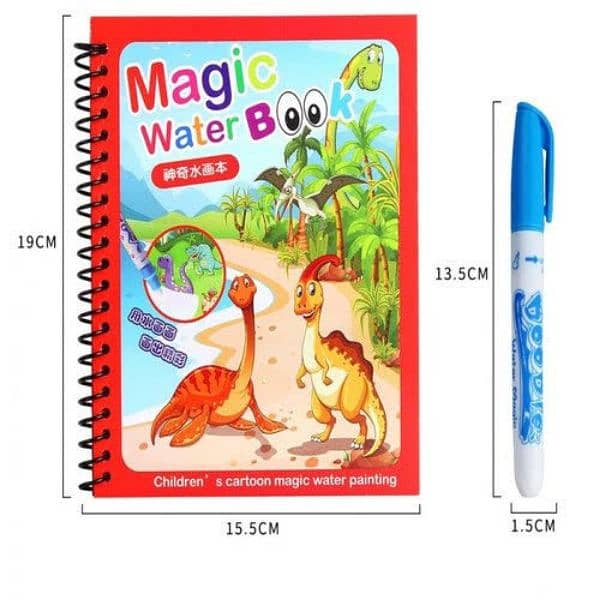 Magic Water Book Painting Drawing Coloring Board & Magic Water Pen 3