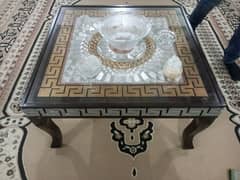 3 Piece Versace Design Tables With Glass. Good Condition.