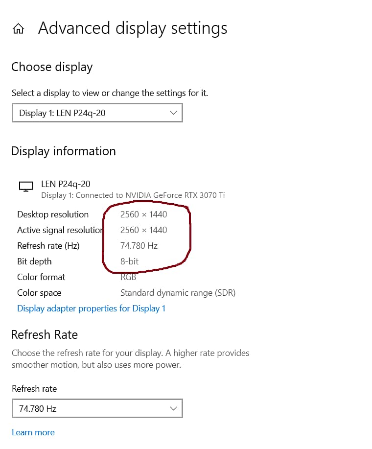 24 inch IPS 2k borderless Lenovo monitor 75Hz, 100%sRGB 100/100 1