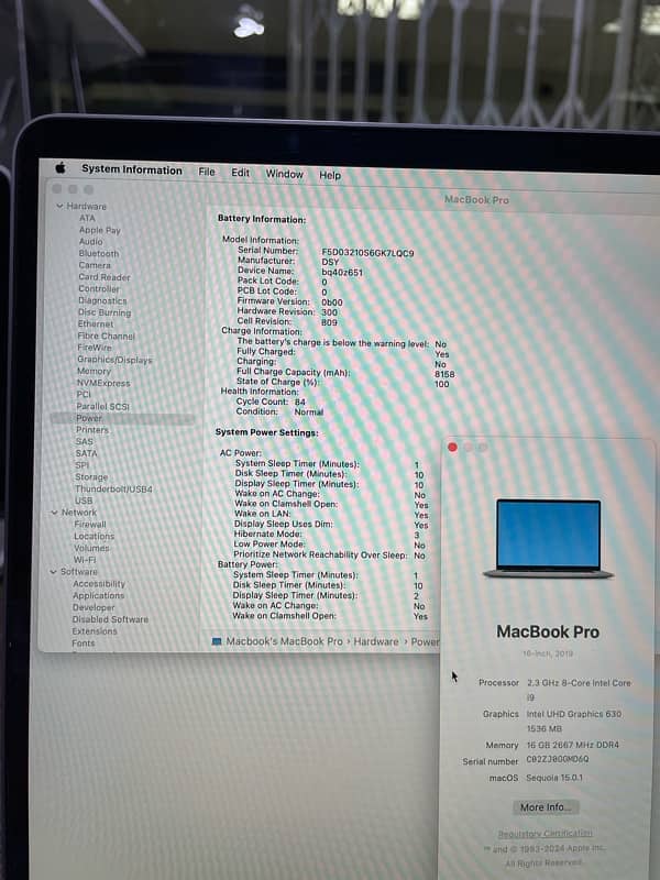 Apple Macbook Pro 2019 Core i9 16 Inche (With Original Charger) 4