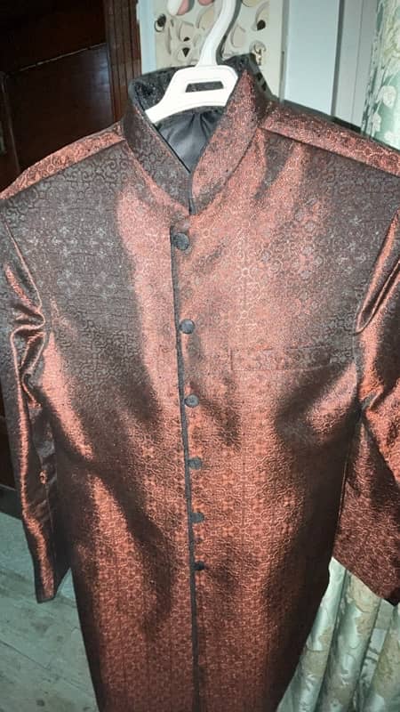 beautiful embroidered maroon sherwani for teens 6